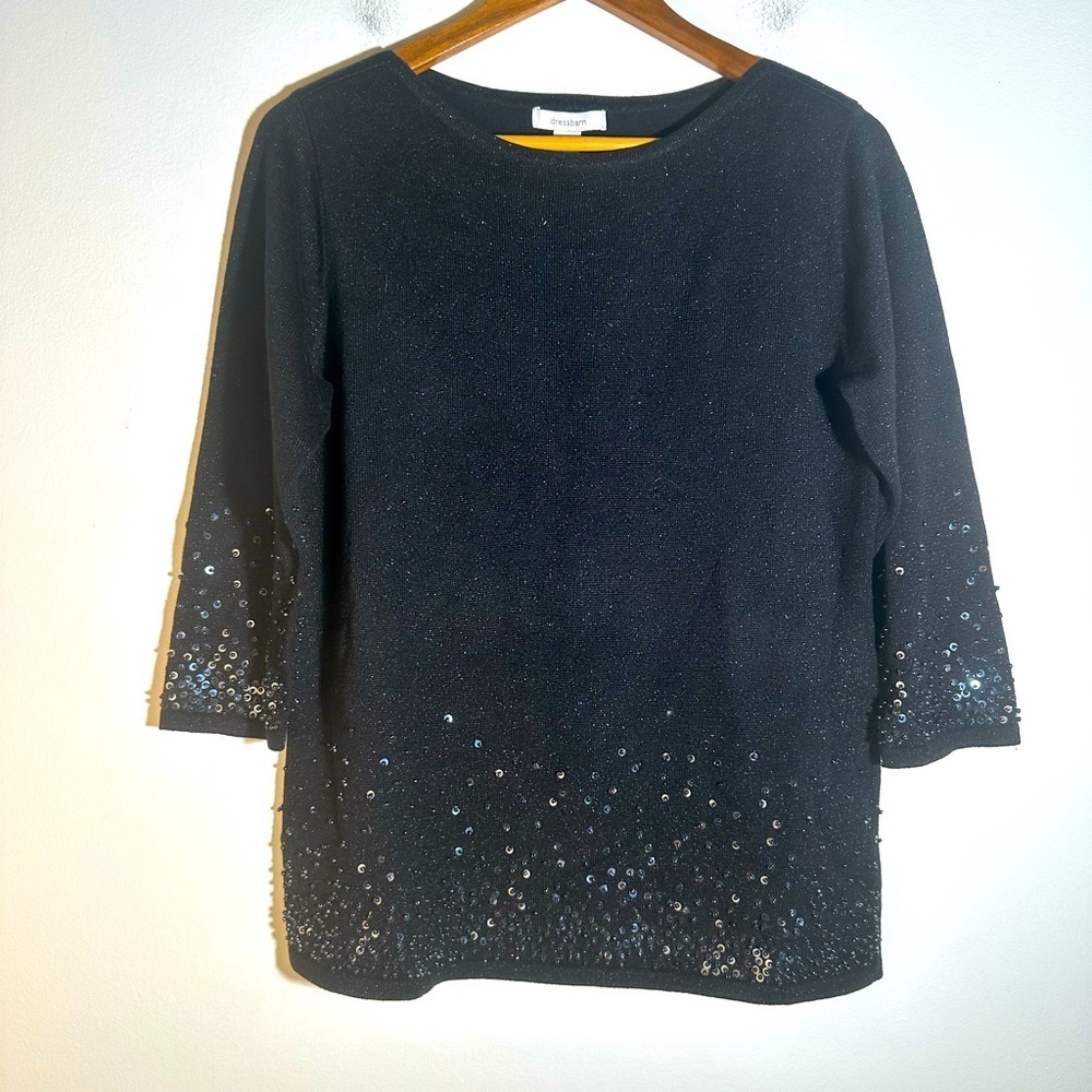 Black Sequin Embellished Top